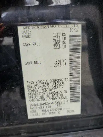 2013 NISSAN ALTIMA 2.5  