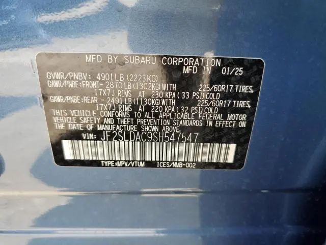 2025 SUBARU FORESTER   