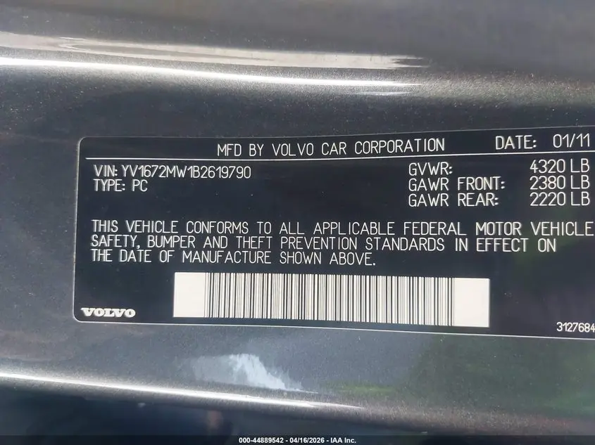 2011 VOLVO V50 T5/T5 R-DESIGN