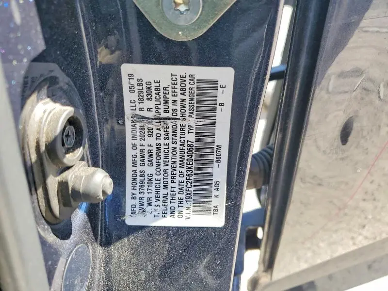 2019 HONDA CIVIC LX  