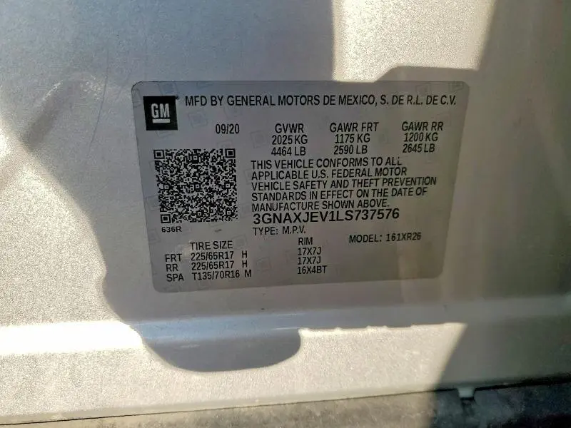 2020 CHEVROLET EQUINOX LT  