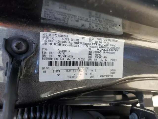 2018 FORD FOCUS SE  