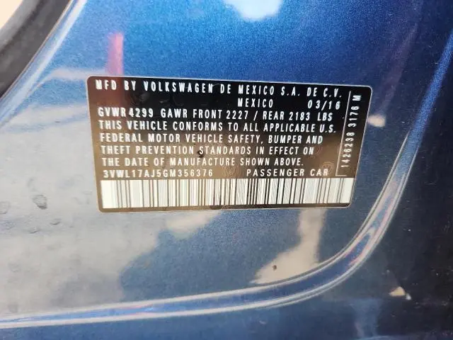 2016 VOLKSWAGEN JETTA SEL  