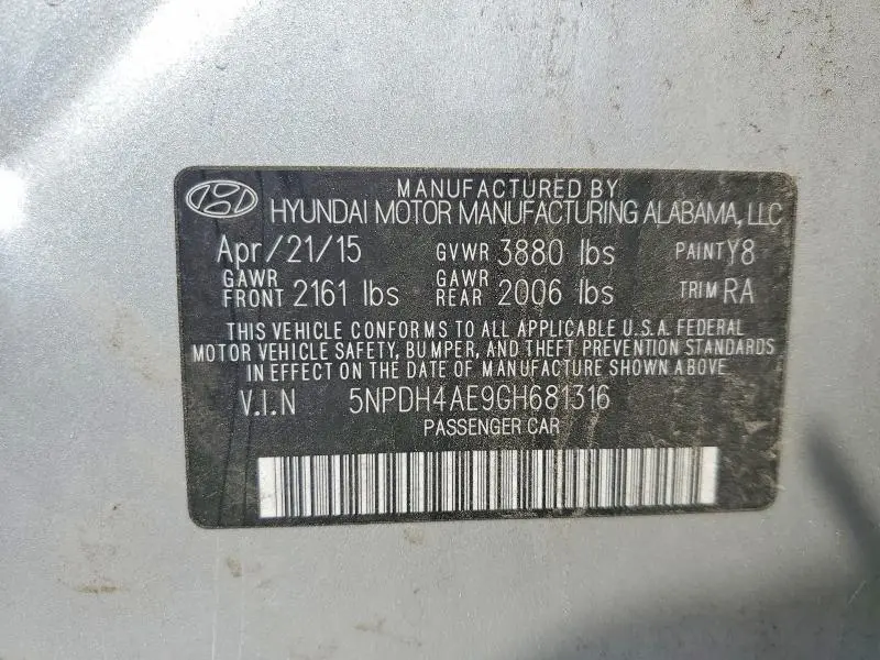 2016 HYUNDAI ELANTRA SE  