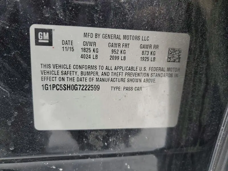 2016 CHEVROLET CRUZE LIMITED LS  