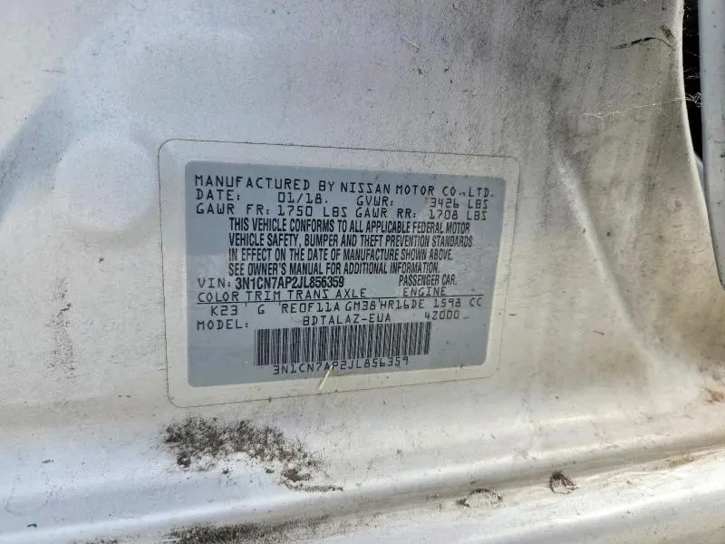 2018 NISSAN VERSA S PLUS  