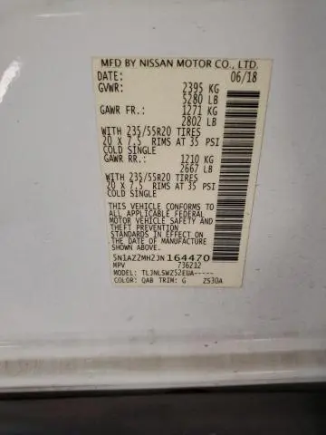 2018 NISSAN MURANO S  