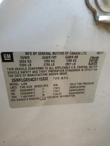 2012 CHEVROLET EQUINOX LTZ  