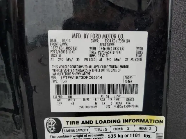 2013 FORD F150 SUPERCREW  