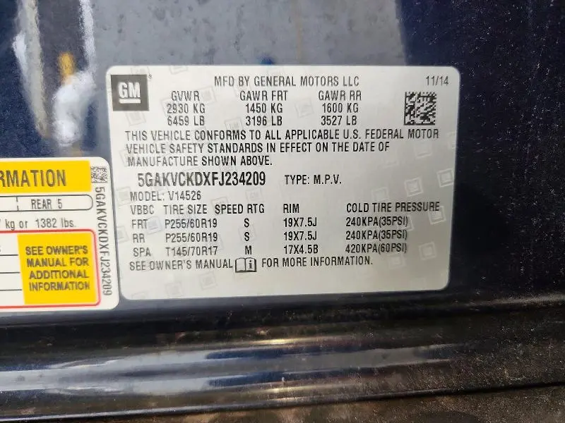 2015 BUICK ENCLAVE   