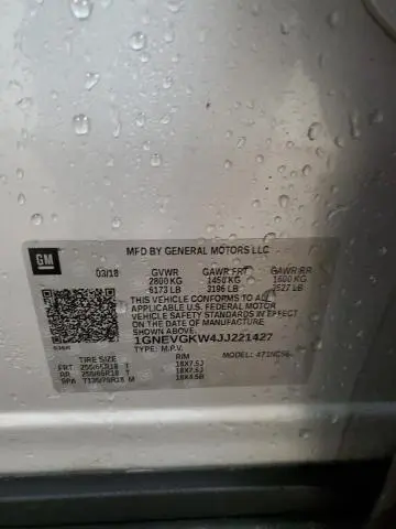 2018 CHEVROLET TRAVERSE LT  