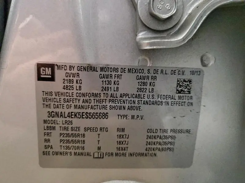 2014 CHEVROLET CAPTIVA LTZ  