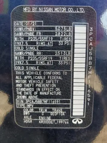 2021 INFINITI QX50 LUXE  