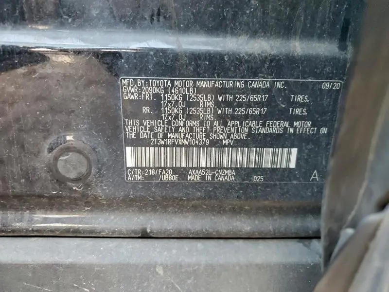 2021 TOYOTA RAV4 XLE  