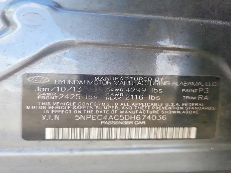 2013 HYUNDAI SONATA SE  