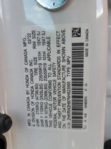 2022 HONDA CR-V TOURING  