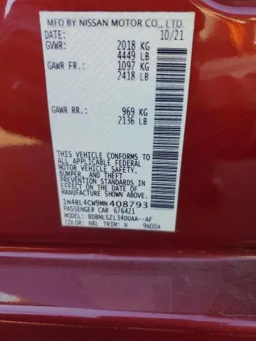 2021 NISSAN ALTIMA SR