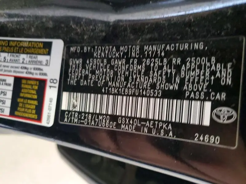 2015 TOYOTA AVALON XLE  