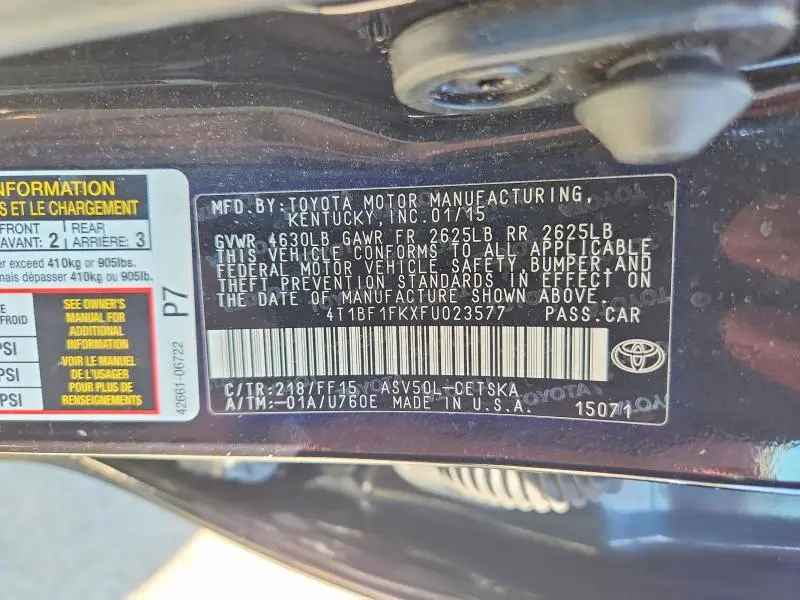 2015 TOYOTA CAMRY SE  