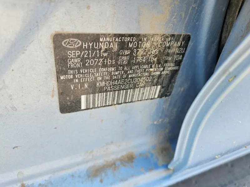 2012 HYUNDAI ELANTRA   