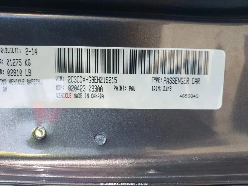 2014 DODGE CHARGER SXT 100TH ANNIVERSARY