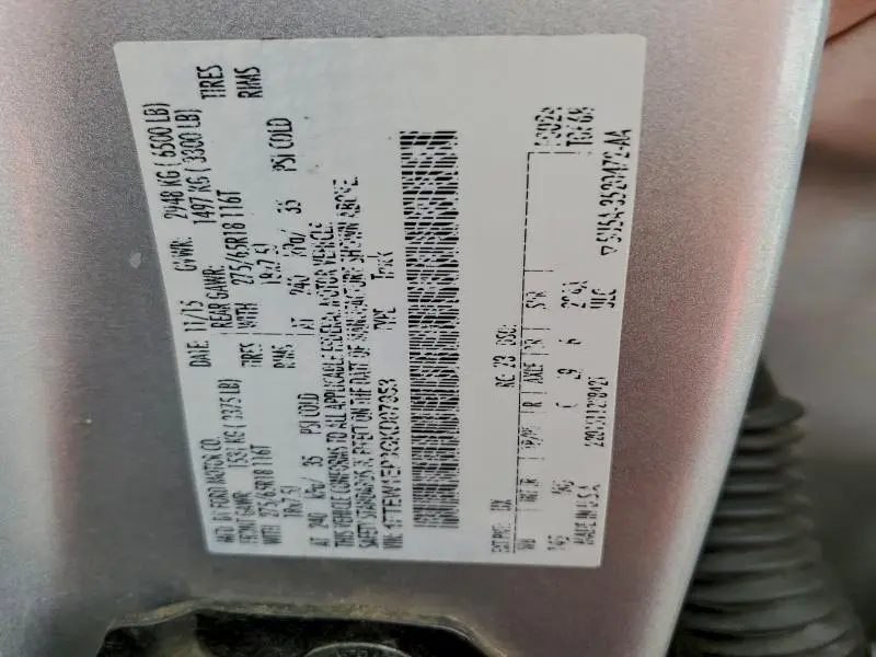 2016 FORD F150 SUPERCREW  