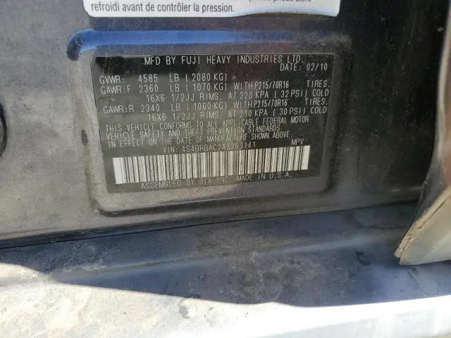 2010 SUBARU OUTBACK 2.5I  