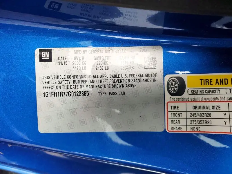 2016 CHEVROLET CAMARO SS  