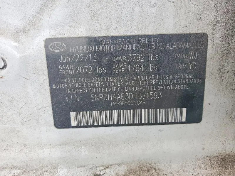 2013 HYUNDAI ELANTRA GLS  