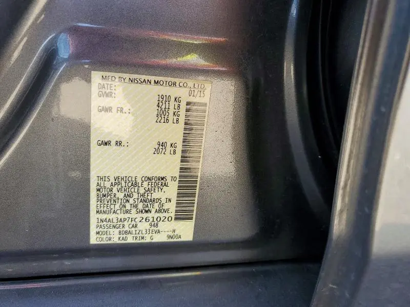 2015 NISSAN ALTIMA 2.5 SV  