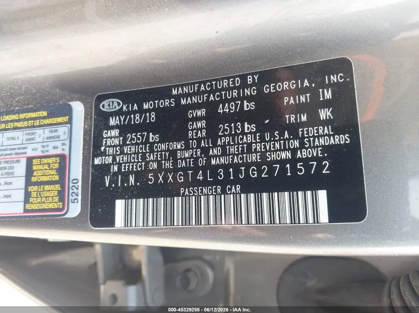 2018 KIA OPTIMA LX