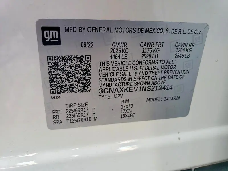 2022 CHEVROLET EQUINOX LT  
