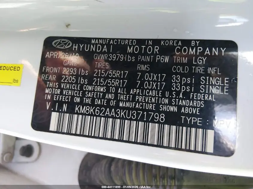 2019 HYUNDAI KONA SEL