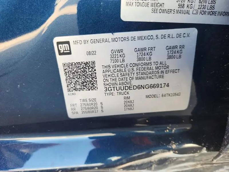 2022 GMC SIERRA K1500 SLT  