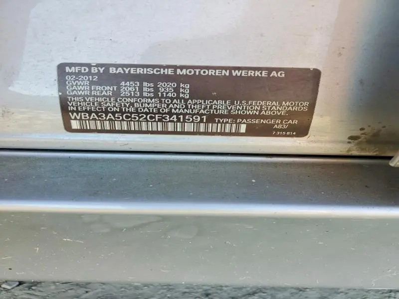 2012 BMW 328 I  