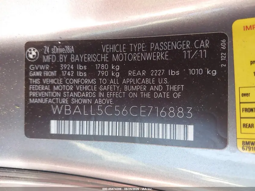 2012 BMW Z4 SDRIVE28I