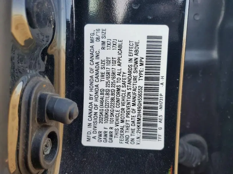 2016 HONDA CR-V SE  