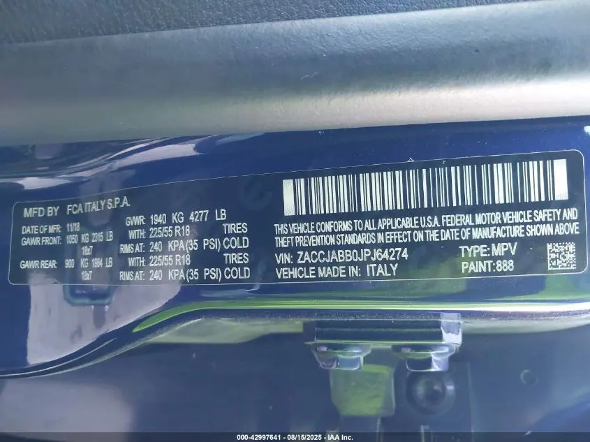 2018 JEEP RENEGADE LATITUDE FWD