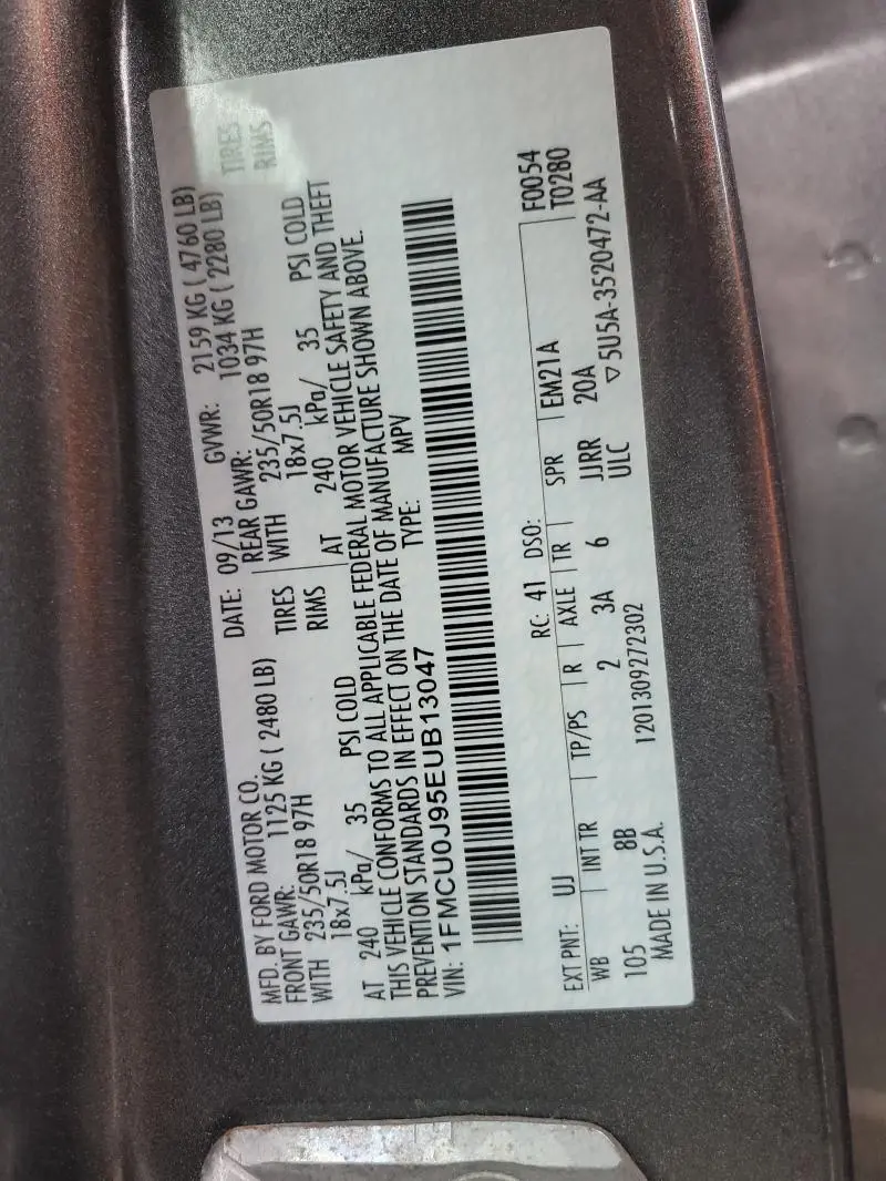 2014 FORD ESCAPE TITANIUM  