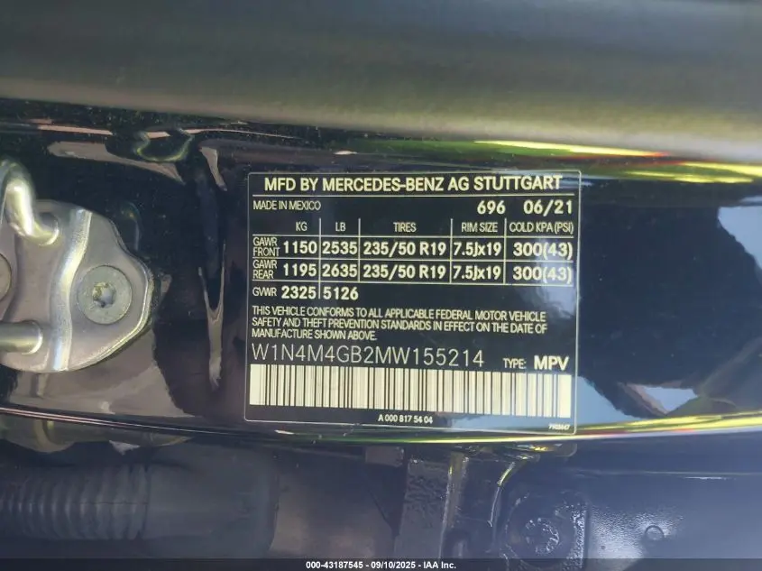 2021 MERCEDES-BENZ GLB 250  