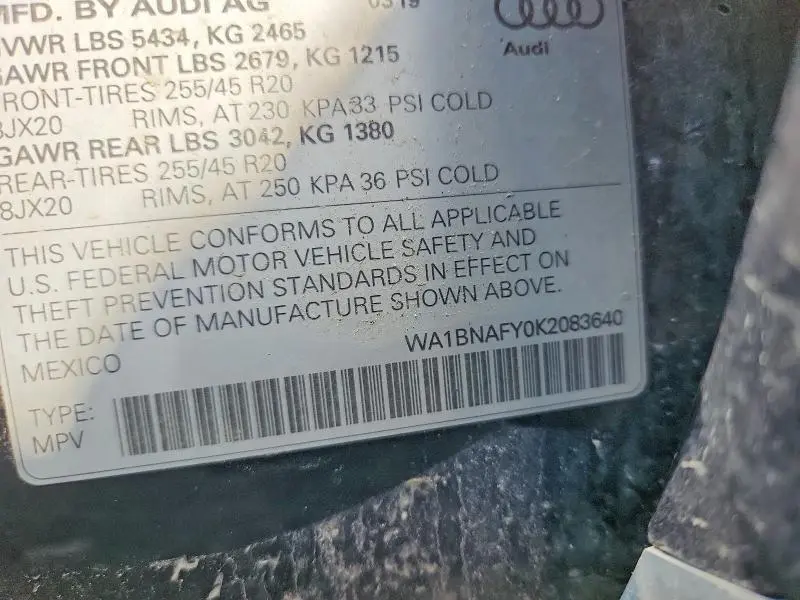 2019 AUDI Q5 PREMIUM PLUS  