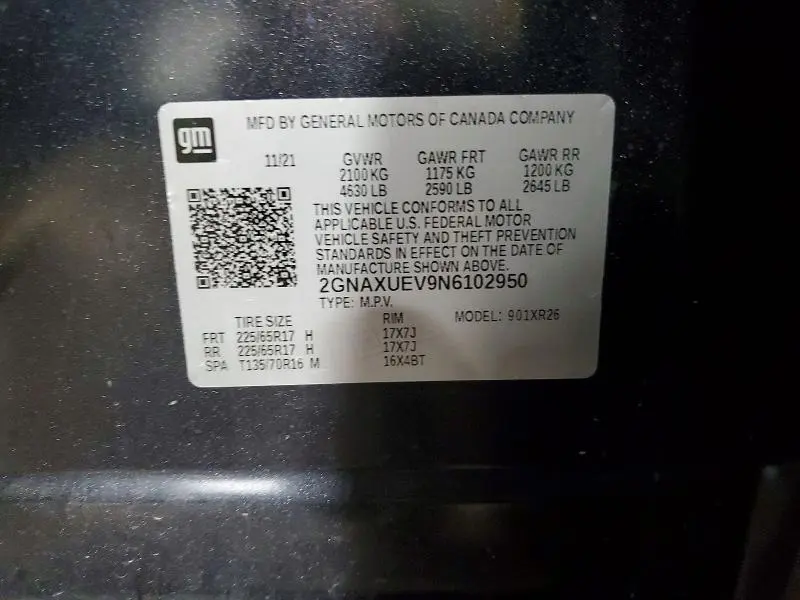 2022 CHEVROLET EQUINOX LT  