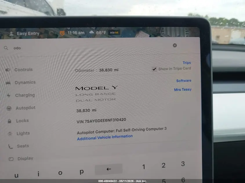 2022 TESLA MODEL Y LONG RANGE DUAL MOTOR ALL-WHEEL DRIVE