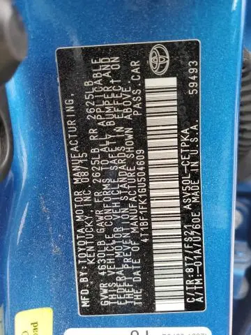 2016 TOYOTA CAMRY LE