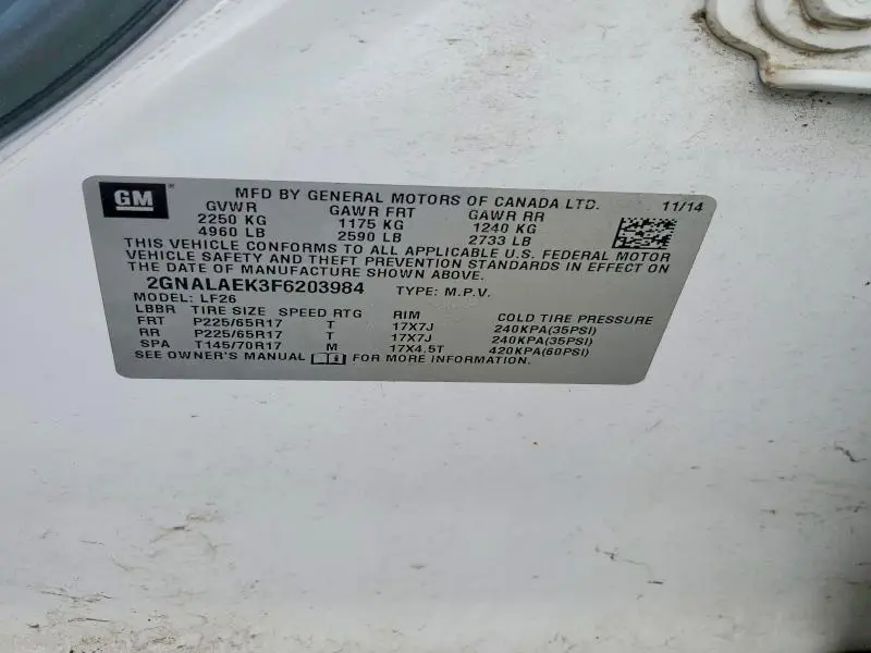 2015 CHEVROLET EQUINOX LS  