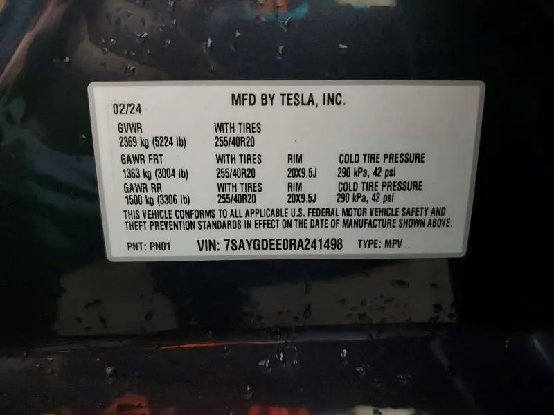 2024 TESLA MODEL Y   