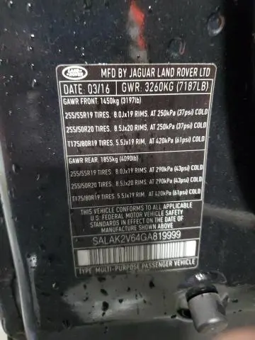 2016 LAND ROVER LR4 HSE LUXURY  