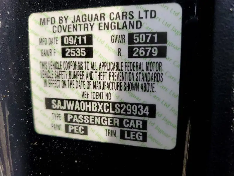 2012 JAGUAR XF PORTFOLIO  