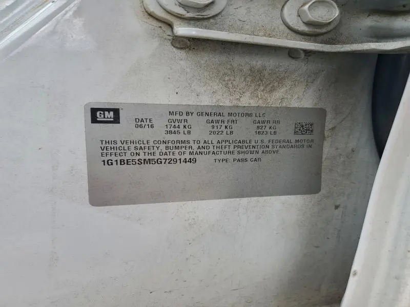 2016 CHEVROLET CRUZE LT  