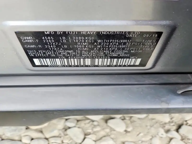 2012 SUBARU OUTBACK 2.5I PREMIUM  